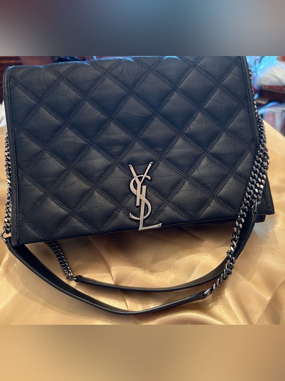 YSL quilted lambskin bag in dust cover
